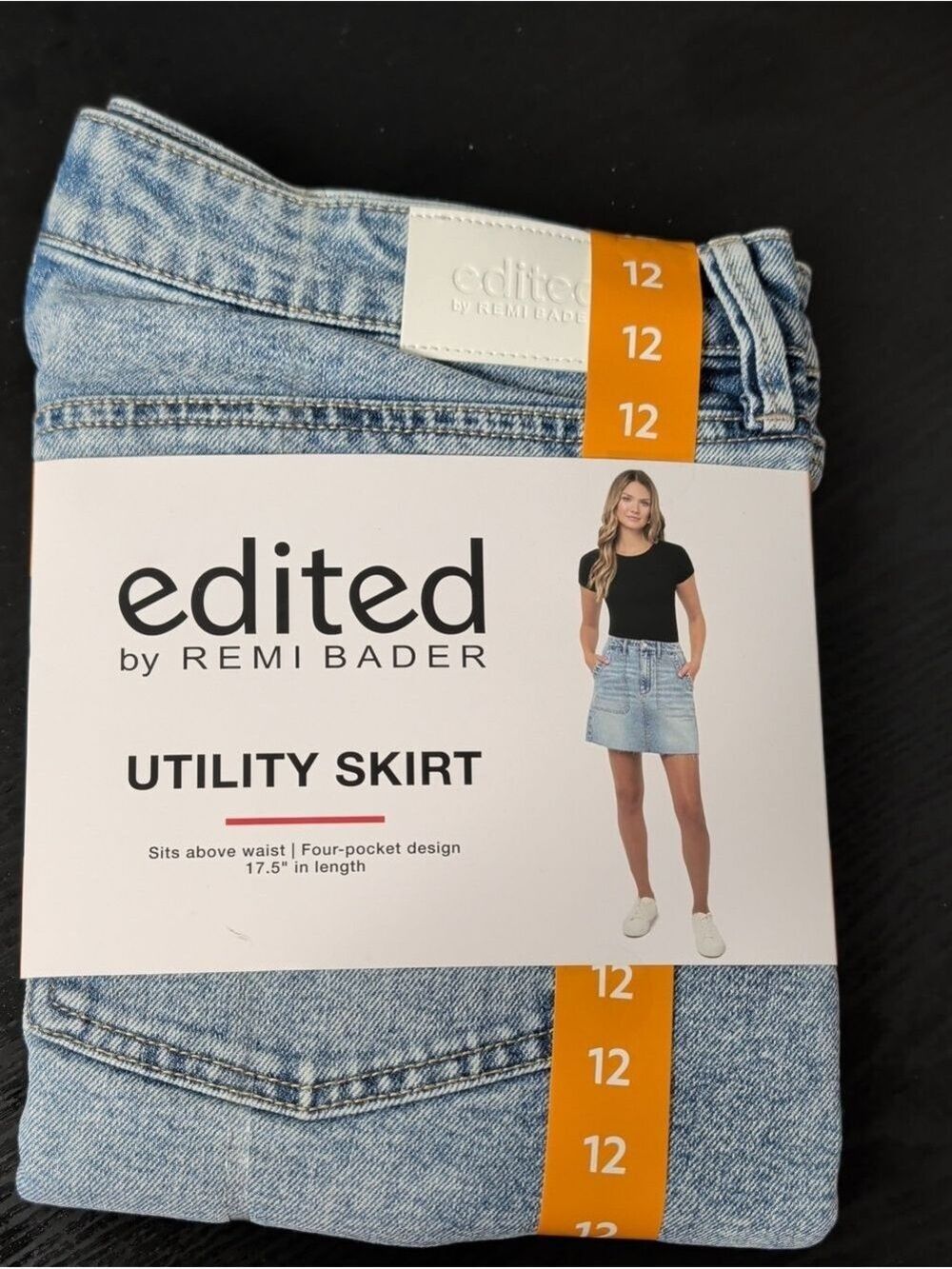 Women's Edited by Remi Bader Utility Jean Skirt Light Wash Size 12
